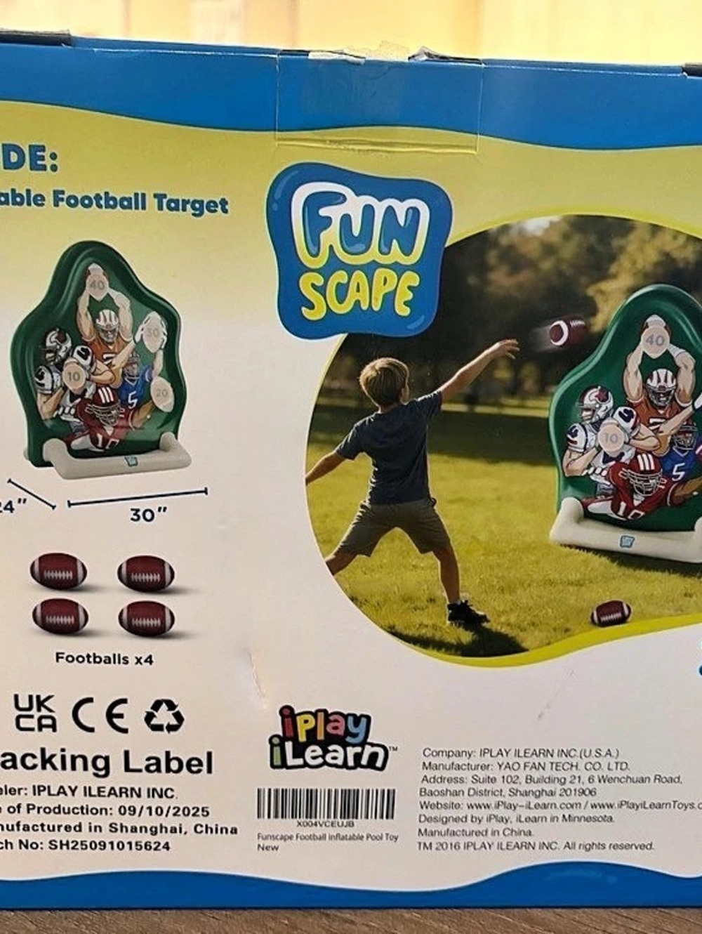 Fun Scape Inflatable Touchdown Challenge Inflatable Football Target Game - Picture 3 of 5